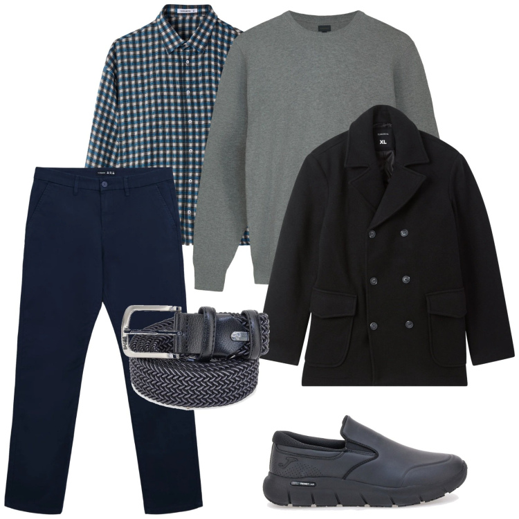 Outfit uomo - Maglia protagonista. per Mare. Abbinamento con camicie, pantaloni chino, caban, maglieria, cinture, sneakers.