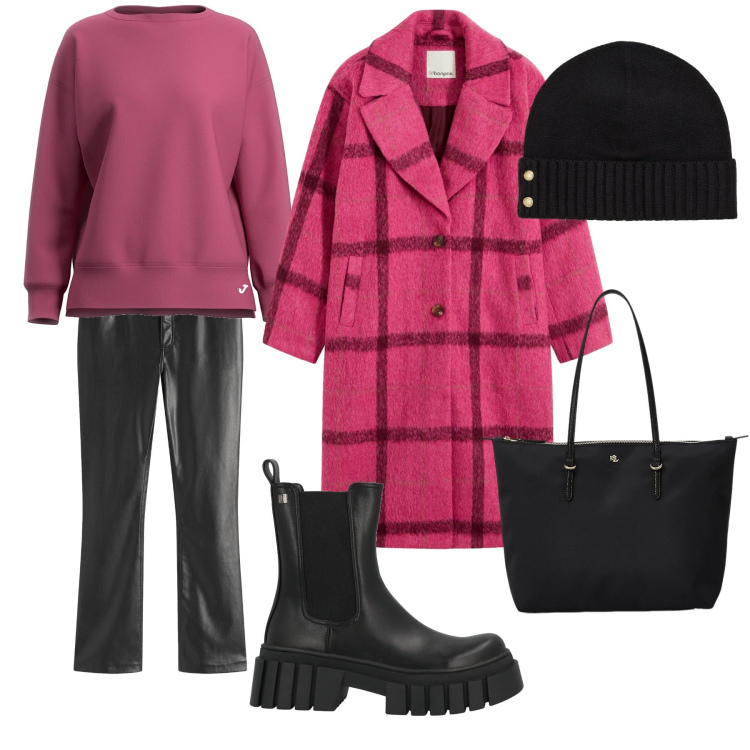 Outfit donna - Che colori. Stile Casual chic per Tutti i giorni. Abbinamento con cappotti, pantaloni, stivaletti, borse tote, berretti, felpe.