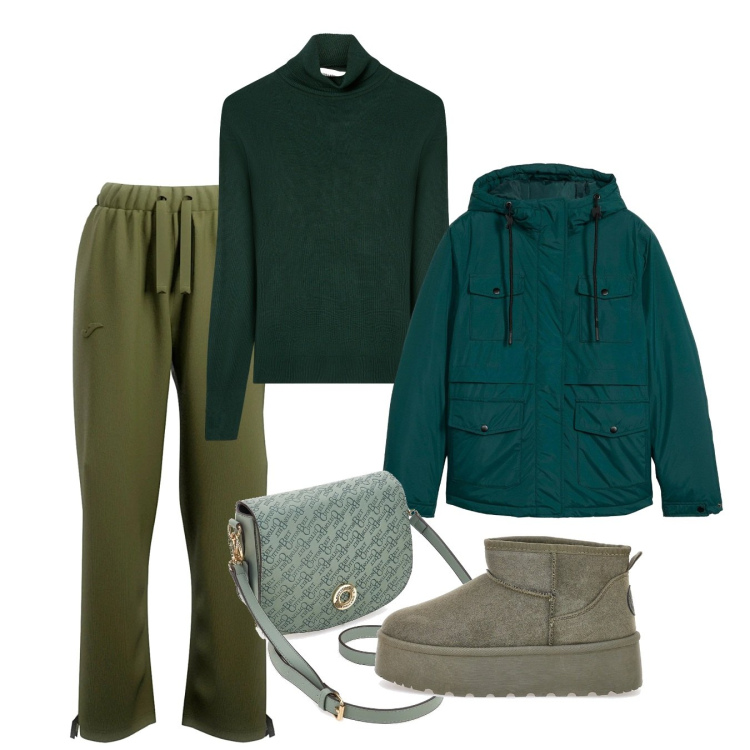 Outfit donna - Gennaio. Stile Basic per Tutti i giorni. Abbinamento con blazer, maglieria, borse a tracolla, stivaletti, pantaloni.