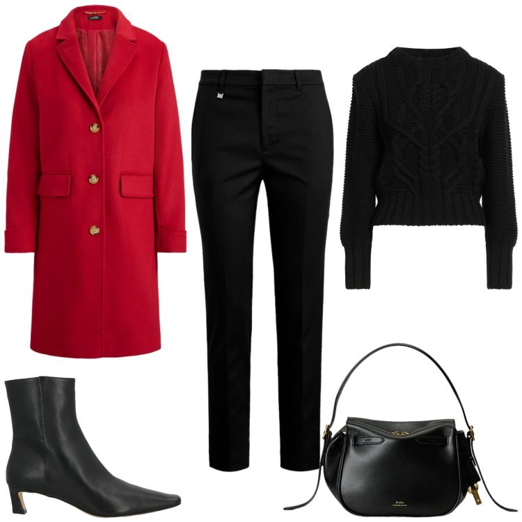 Outfit donna - Elegant Winter colors. Stile Chic per Tutti i giorni. Abbinamento con stivaletti, pullovers, pantaloni, cappotti, borse a mano.