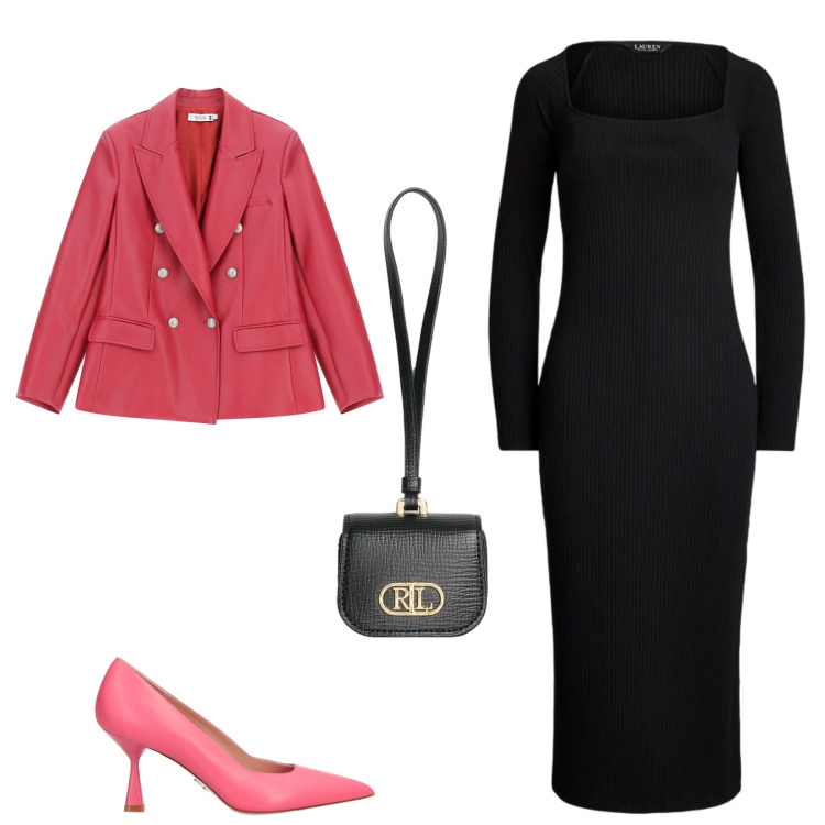 Outfit donna - Total look #2321795. Stile Glamour per Cerimonia. Abbinamento con décolleté, giacche, pochette, vestiti.