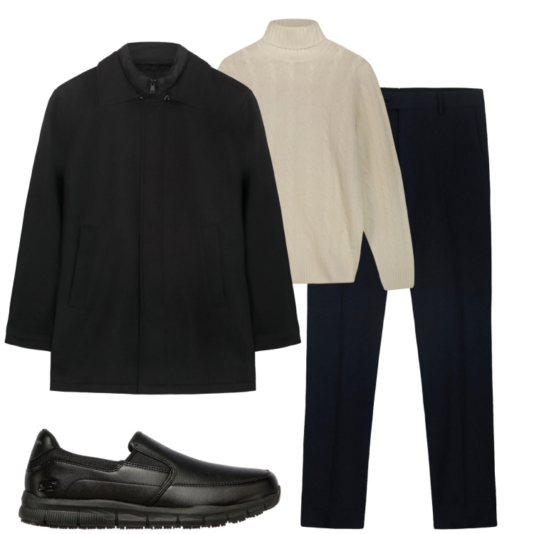 Outfit uomo - Total look #2321855. Stile Urban per Tutti i giorni. Abbinamento con maglieria, scarpe stringate, cappotti, pantaloni.