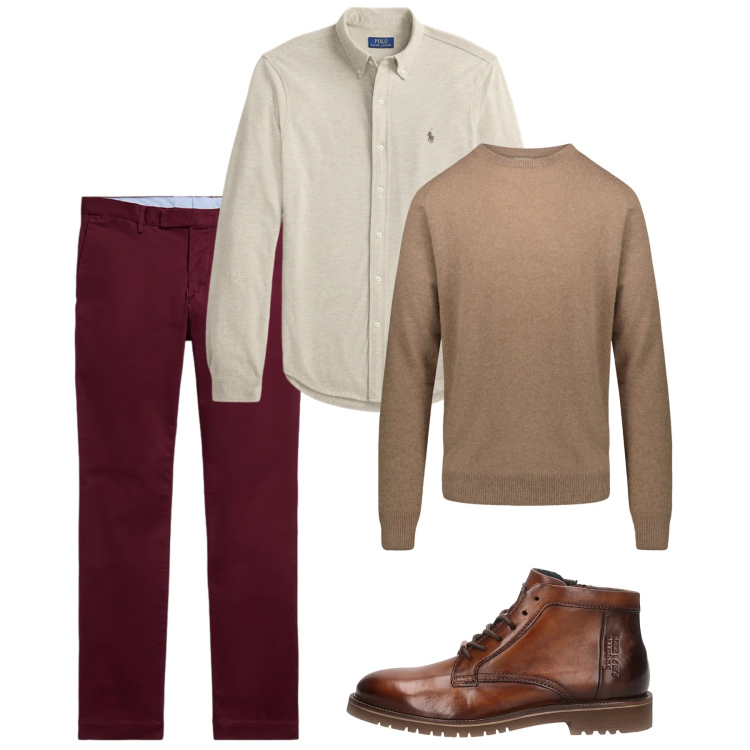 Outfit uomo - Gennaio. Stile Casual per Tutti i giorni. Abbinamento con camicie, pantaloni, maglieria, stivali e stivaletti.