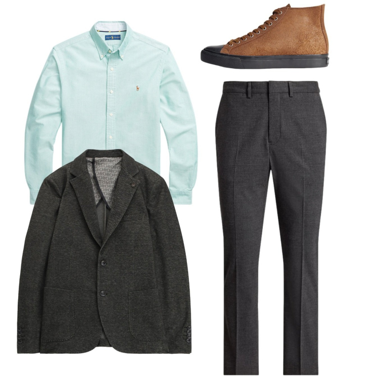 Outfit uomo - Total look. Stile Casual per Tutti i giorni. Abbinamento con giacche, sneakers, camicie, pantaloni.