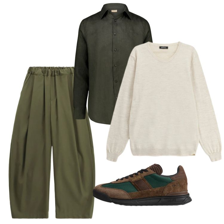 Outfit uomo - Gennaio oversize. Stile Trendy per Tutti i giorni. Abbinamento con pantaloni, maglieria, sneakers, camicie.
