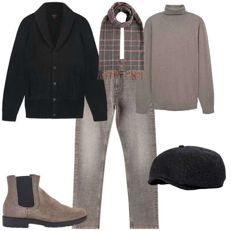 Outfit uomo - Trendy ogni giorno. Stile Trendy per Tutti i giorni. Abbinamento con jeans, maglieria, sciarpe, stivali e stivaletti, cardigans, cappelli e berretti.