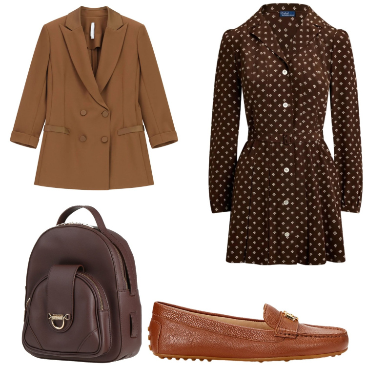 Outfit donna - L\'abito stile vintage Lauren. Stile Chic per Ufficio. Abbinamento con zaini, blazer, mocassini, vestiti.