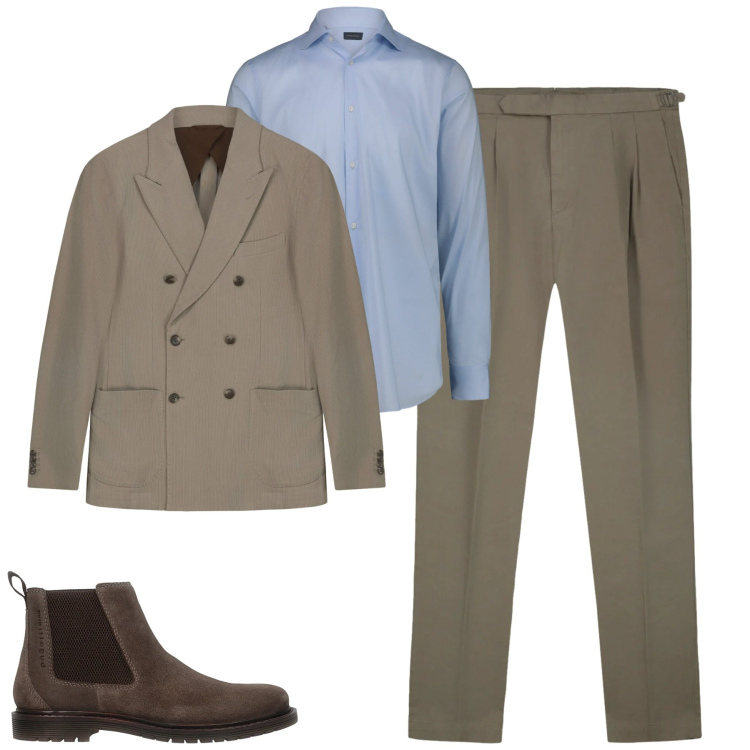 Outfit uomo - Gennaio. Stile Business/Elegante per Tutti i giorni. Abbinamento con pantaloni, giacche, stivali e stivaletti, camicie.