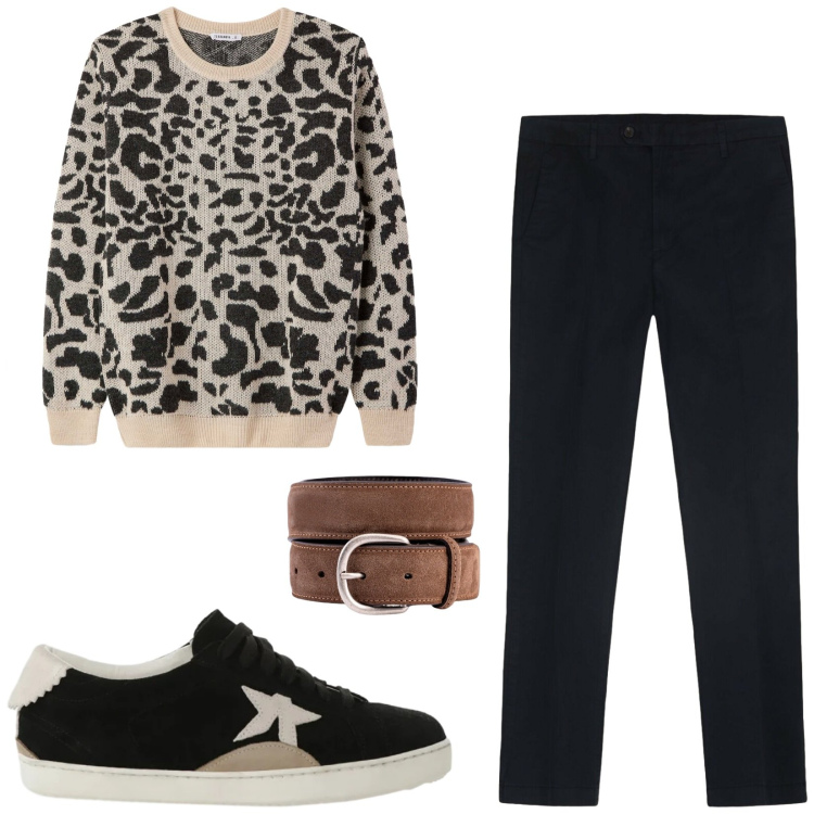 Outfit uomo - Total look #2322009. Stile Trendy per Serata speciale. Abbinamento con maglieria, sneakers, cinture, pantaloni.