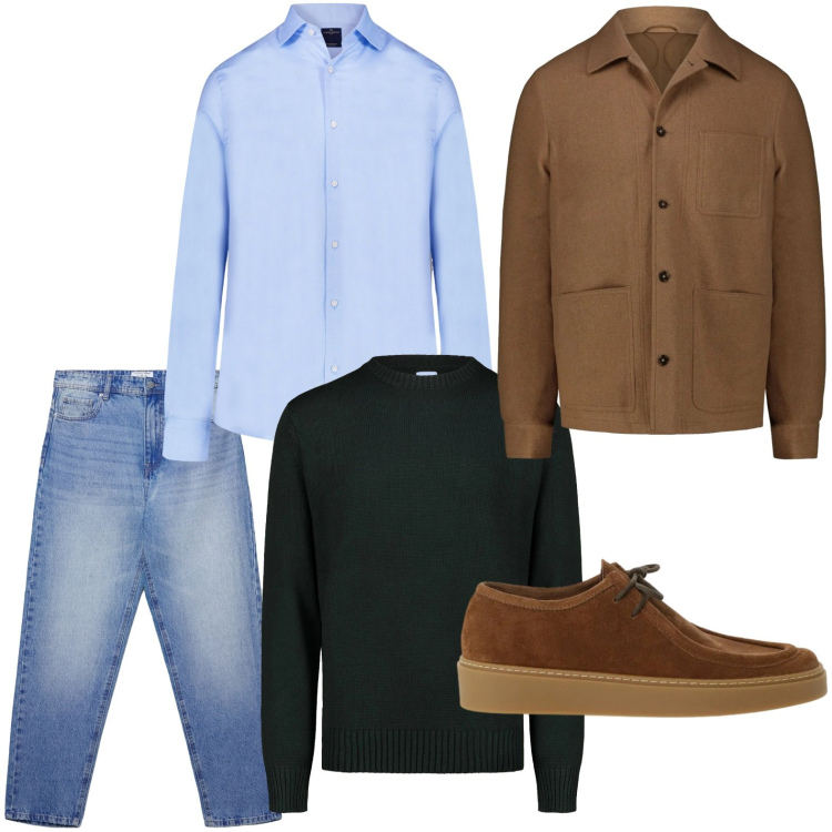 Outfit uomo - Stile urban. Stile Urban per Tutti i giorni. Abbinamento con jeans, scarpe stringate, maglieria, camicie, cappotti.