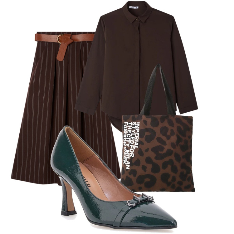 Outfit donna - Vintage un po’ retro ‘. Stile Vintage retrò per Ufficio. Abbinamento con gonne longuette, camicie, shopping bag, décolleté.