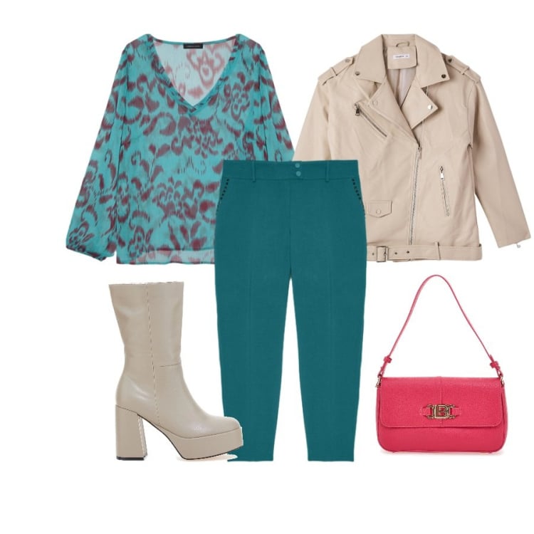Outfit donna - Total look #2322146. Abbinamento con giacche, bluse, pantaloni chino, borse a spalla, stivali.