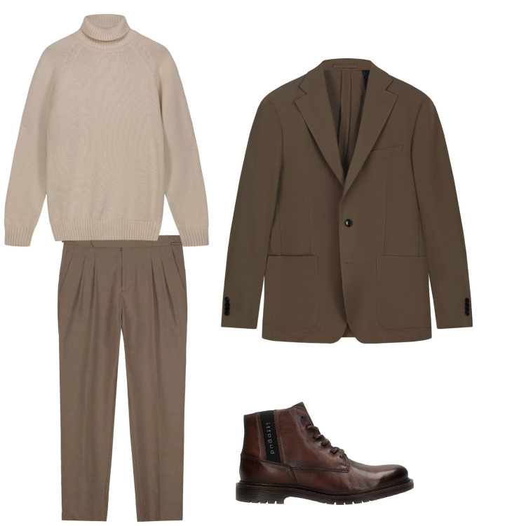 Outfit uomo - Total look #2322192. Stile Trendy per Tutti i giorni. Abbinamento con pantaloni, pullovers, giacche, stivali e stivaletti.