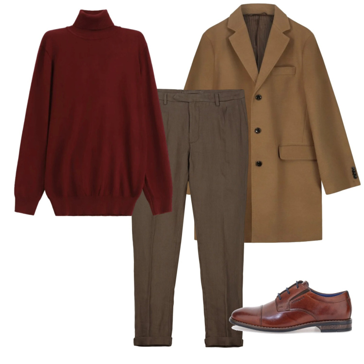 Outfit uomo - Maglia protagonista. Stile Casual per Tutti i giorni. Abbinamento con maglieria, scarpe stringate, pantaloni, cappotti.