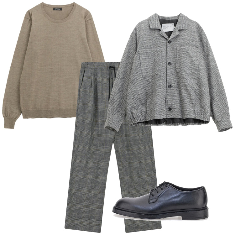 Outfit uomo - Trendy. Stile Trendy per Tutti i giorni. Abbinamento con cappotti, maglieria, pantaloni, scarpe stringate.