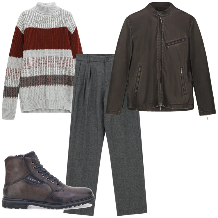 Outfit uomo - Trendy così. Stile Trendy per Tutti i giorni. Abbinamento con maglieria, pantaloni, giacche, stivali e stivaletti.