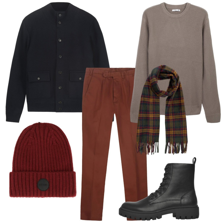 Outfit uomo - Bomber power. Stile Casual per Tutti i giorni. Abbinamento con anfibi, maglieria, berretti, pantaloni, giacche, sciarpe.