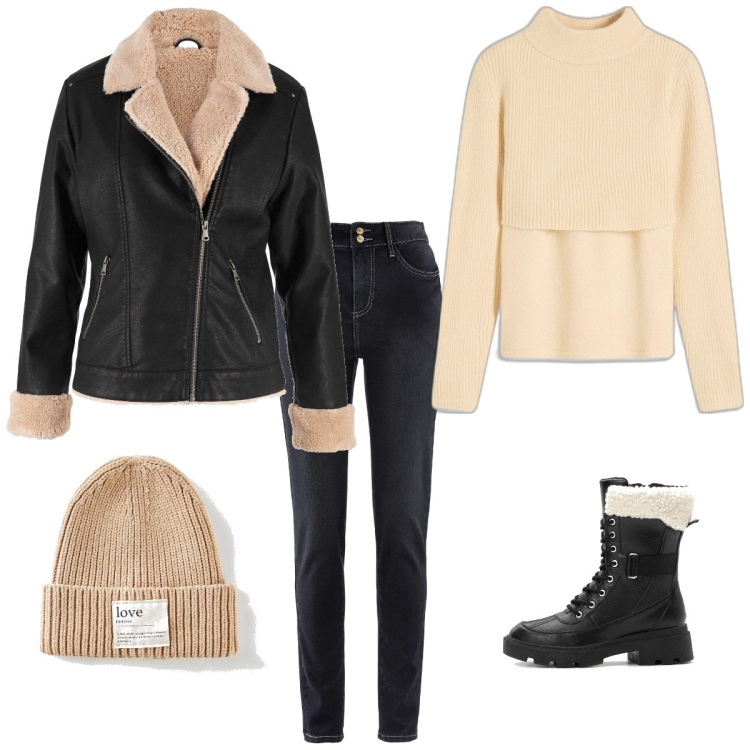 Outfit femme - Blouson aviateur. Style Tendance pour Tous les jours. Assortir avec pulls, manteaux, jean slim, bottes, bonnets.