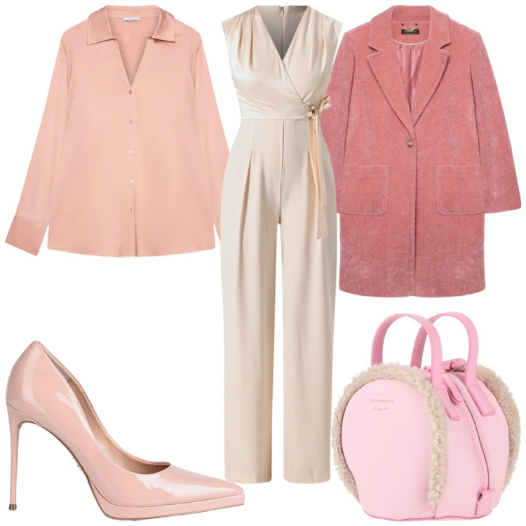 Outfit donna - Total look #2322483. Stile Trendy per Tutti i giorni. Abbinamento con zaini, décolleté, vestiti chemisier, camicie, cappotti.