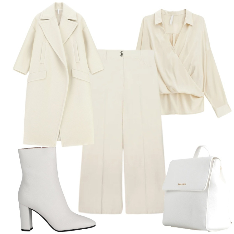 Outfit donna - Total look #2322490. Stile Trendy per Tutti i giorni. Abbinamento con stivaletti, zaini, camicie, cappotti, pantaloni chino.