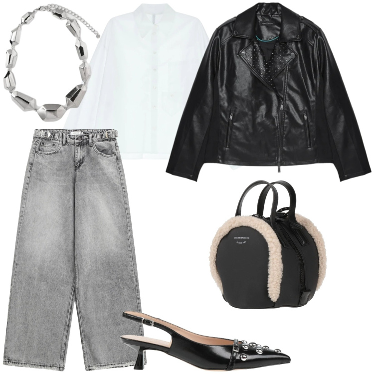 Outfit donna - Pensando a primavera. Stile Trendy per Tutti i giorni. Abbinamento con décolleté, zaini, jeans, camicie, ciondoli, giacche.