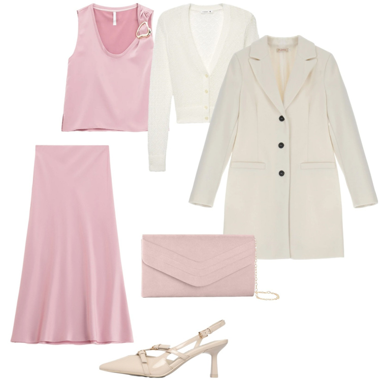 Outfit donna - Rosa beby cerimonia. per Cerimonia. Abbinamento con pochette, cardigans, décolleté, cappotti, gonne lunghe, tuta corta.