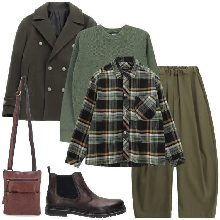 Outfit uomo - Fredde mattinate. Stile Casual per Tutti i giorni. Abbinamento con pantaloni, camicie, cappotti, pullovers, portafogli, stivali e stivaletti.