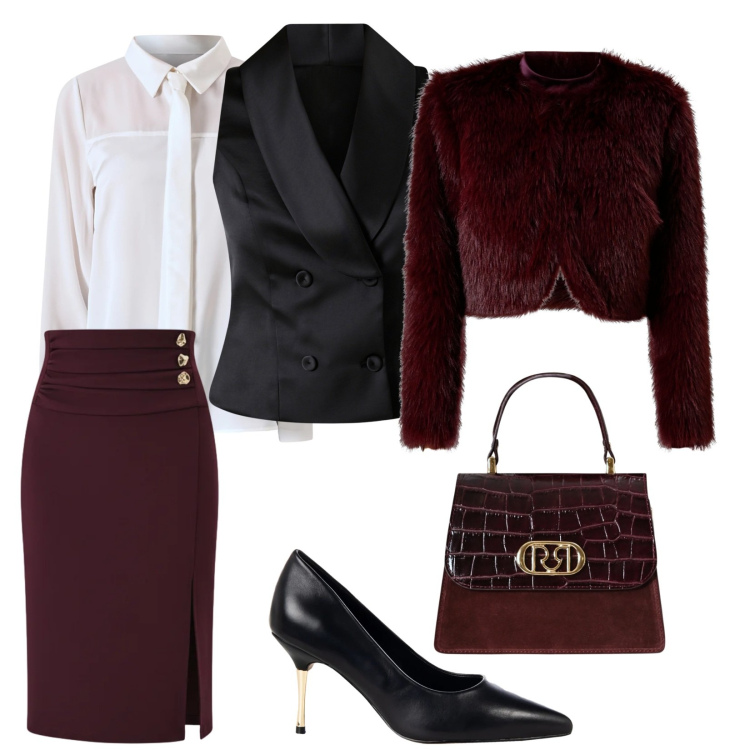 Outfit donna - Cerimonia rinascimento. per Cerimonia. Abbinamento con gonne longuette, décolleté, blazer, camicie, gilet, borse a mano.
