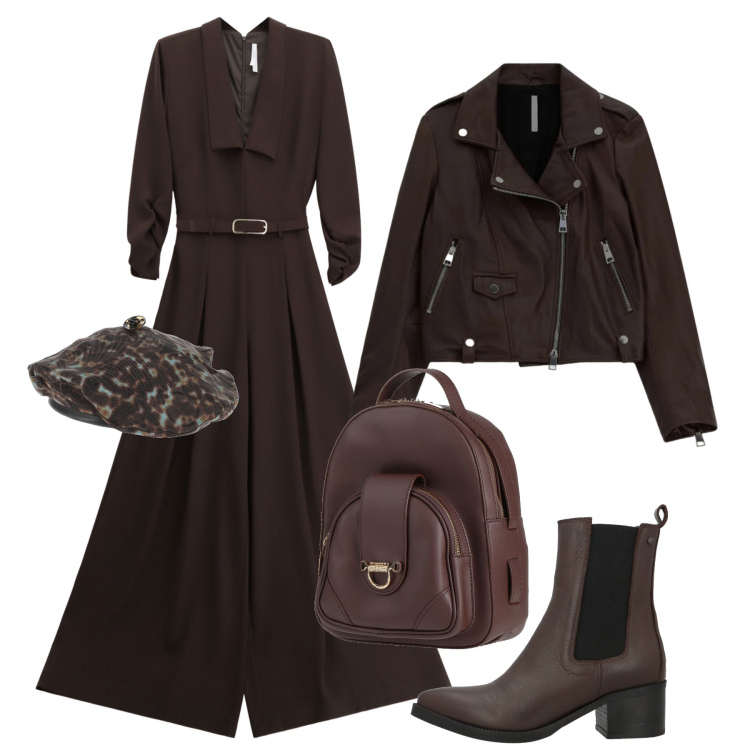 Outfit donna - Disinvolta tutto il giorno. Stile Casual chic per Tutti i giorni. Abbinamento con cappelli e berretti, stivaletti chelsea, zaini, giacche, tute.
