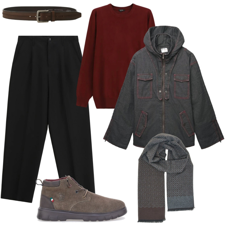 Outfit uomo - La maglia morbida. Stile Urban per Tutti i giorni. Abbinamento con giacche, pantaloni, cinture, maglieria, sciarpe, stivali e stivaletti.