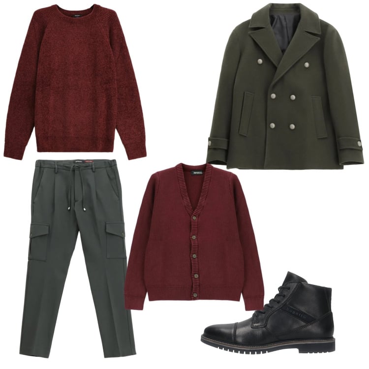 Outfit uomo - Winter Tales.. Stile Urban per Tutti i giorni. Abbinamento con pantaloni cargo, cappotti, maglieria, cardigans, anfibi.