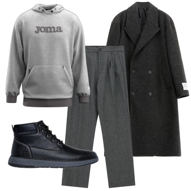 Outfit uomo - Mood nordico. Stile Casual per Tutti i giorni. Abbinamento con cappotti, pantaloni, stivali e stivaletti, felpe con cappuccio.
