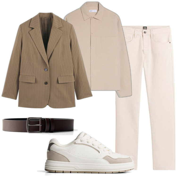 Outfit hombre - Trendy #264. Estilo Trendy para Todos los días. Combinación con vaqueros, chaquetas, cinturones, sneakers, camisas.