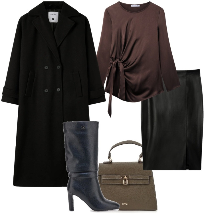 Outfit donna - Saldi Terranova. Stile Casual chic per Serata fuori. Abbinamento con bluse, gonne longuette, cappotti, stivali, borse a mano.