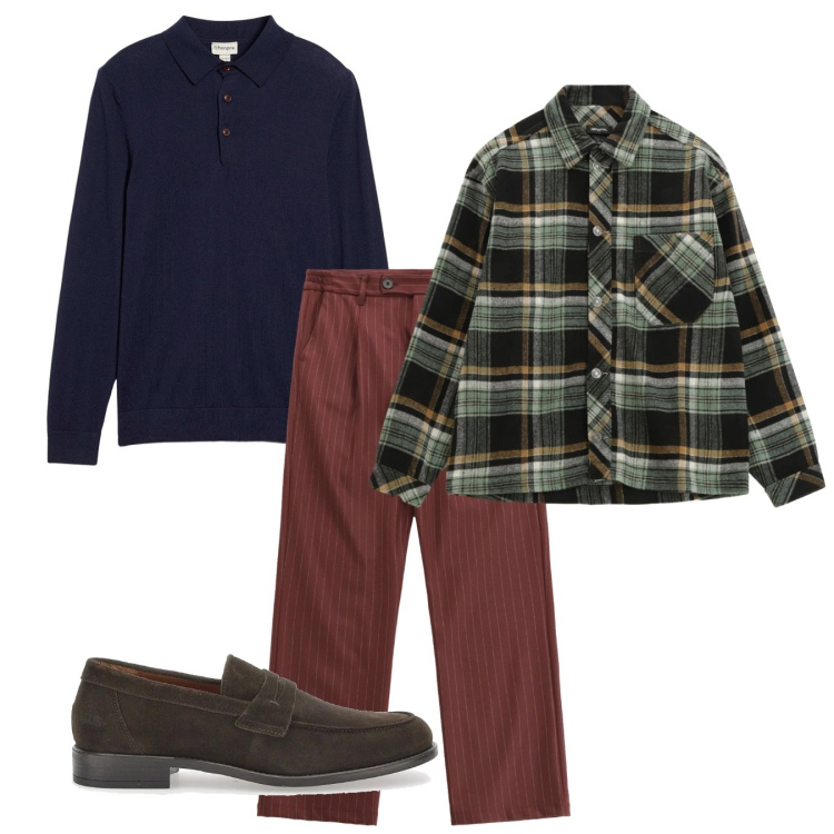 Outfit uomo - Giaccone country. Stile Casual per Tutti i giorni. Abbinamento con maglieria, pantaloni, camicie, scarpe stringate.