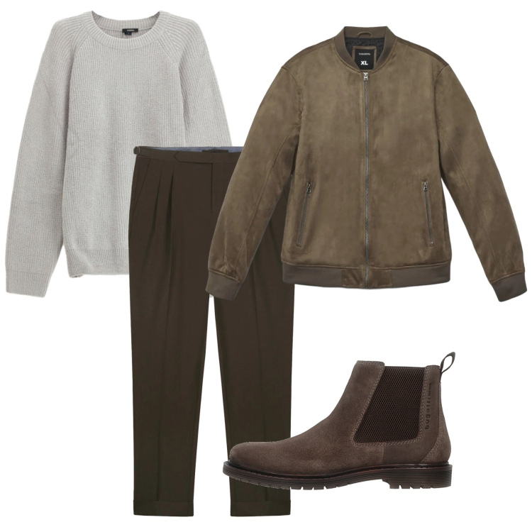 Outfit uomo - Pinces casual. Stile Casual per Tutti i giorni. Abbinamento con giacche, maglieria, pantaloni, stivali e stivaletti.