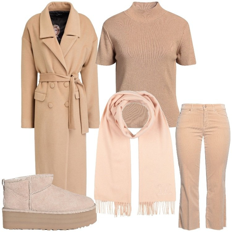 Outfit donna - Tenue. Stile Casual per Serata fuori. Abbinamento con stivaletti, maglieria, pantaloni, cappotti, sciarpe.