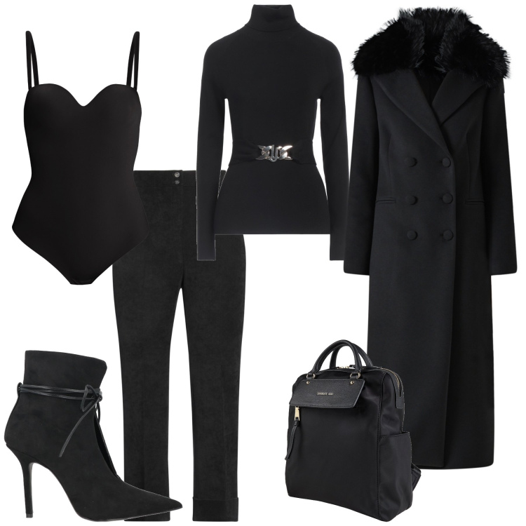 Outfit donna - Eleganza in lana e velluto. Stile Sexy per Tutti i giorni. Abbinamento con stivaletti, pantaloni, zaini, maglieria, cappotti, body.