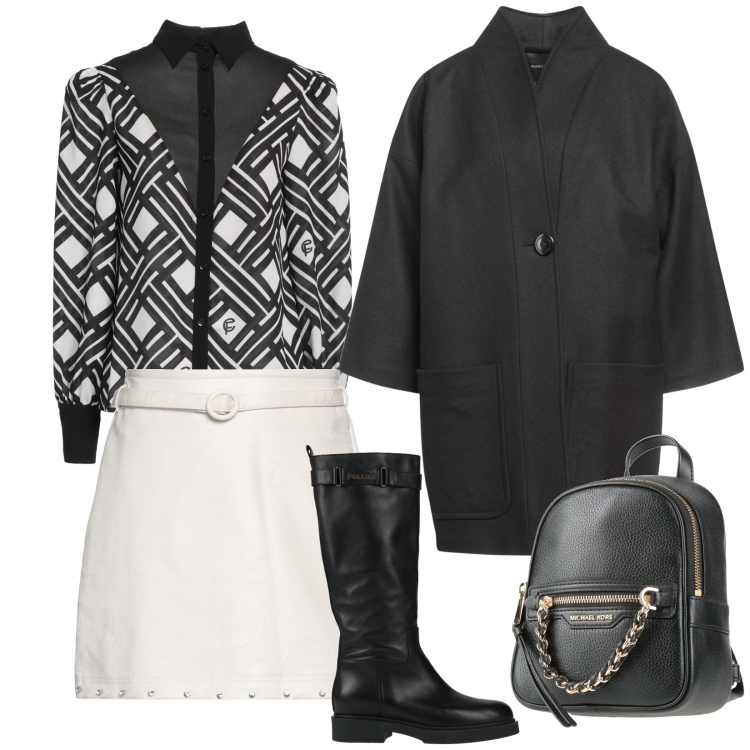 Outfit donna - Stivali donna. per Ufficio. Abbinamento con cappotti, zaini, minigonne, stivali, camicie.