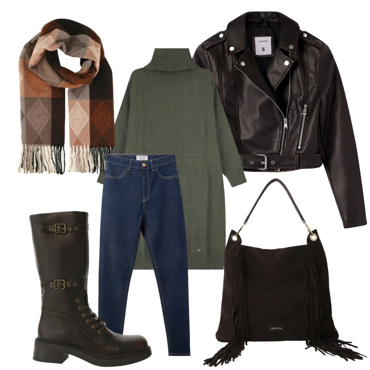 Outfit donna - Urban style- stivali protagonisti. Stile Urban per Tutti i giorni. Abbinamento con stivali, borse a spalla, giacche, jeggings, maglieria, sciarpe.