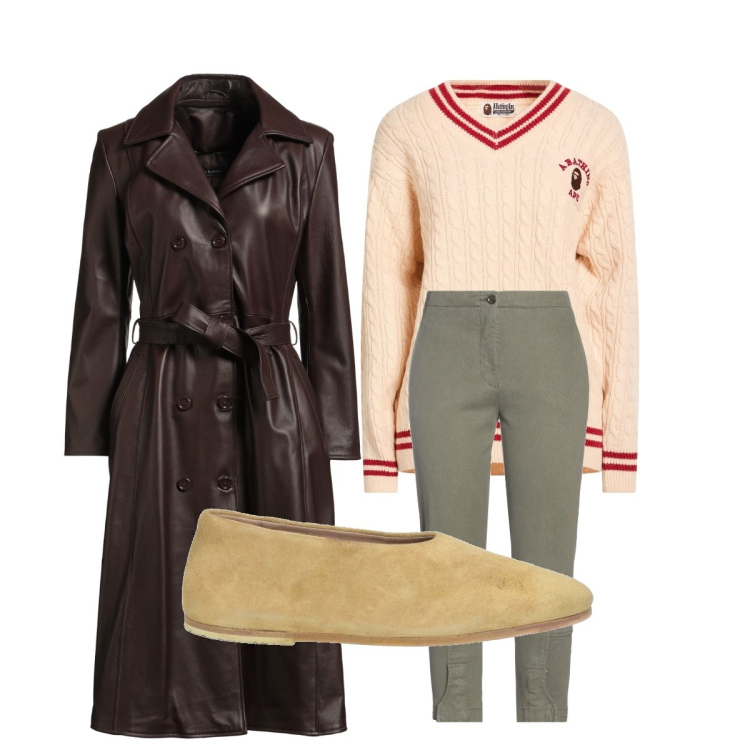 Outfit donna - Sicura per l’esame. Stile Preppy per Scuola/Università. Abbinamento con pullovers, jeans slim fit, cappotti, ballerine.