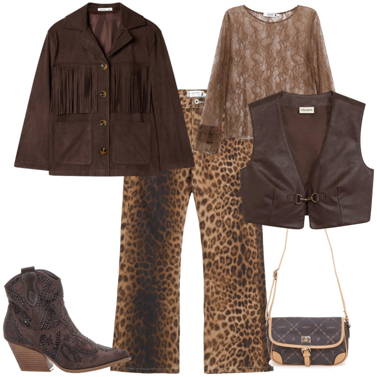 Outfit donna - Sporty chic ogni giorno. Stile Sporty chic per Tutti i giorni. Abbinamento con gilet, cappotti, pantaloni, top, borse a tracolla, stivaletti texani.