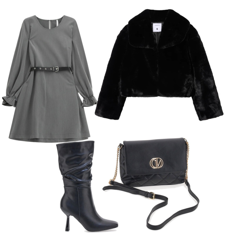 Outfit donna - Bon ton con gli stivali. Stile Bon Ton per Tutti i giorni. Abbinamento con ecopellicce, vestiti corti, stivali, borse a mano.