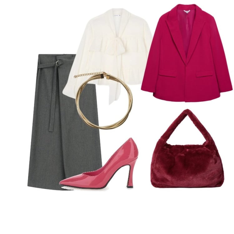 Outfit donna - Total look #2324302. Abbinamento con camicie, blazer, gonne lunghe, collane, décolleté, borse a spalla.