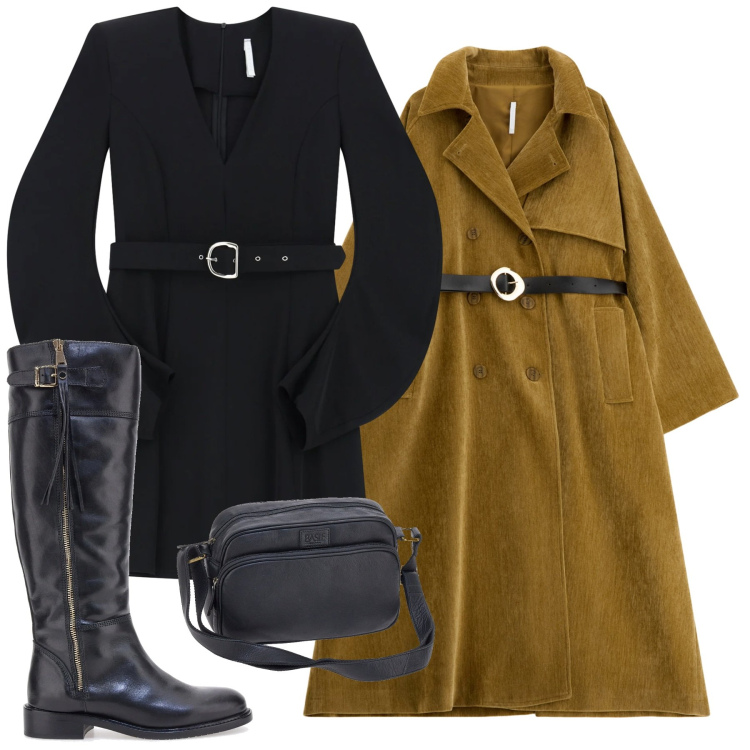 Outfit donna - Gennaio con gli stivali - @danipoetessa7. Stile Bon Ton per Ufficio. Abbinamento con vestiti corti, trench, stivali, borse a tracolla.