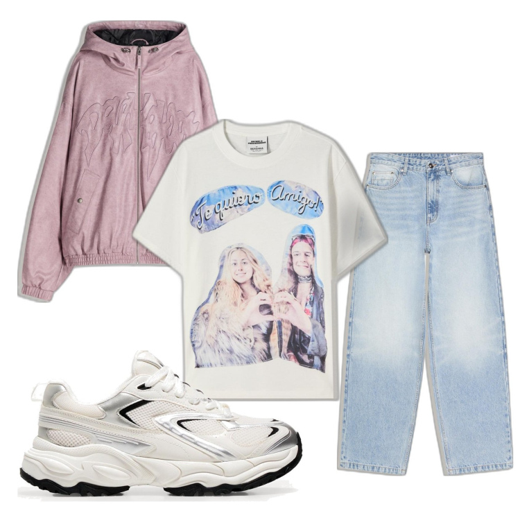 Outfit hombre - Urban #336. Estilo Urban para Todos los días. Combinación con vaqueros, camiseta, sneakers, chaquetas.