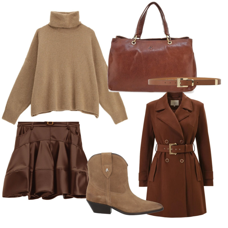 Outfit donna - Whispering woods. Stile Vintage retrò per Tutti i giorni. Abbinamento con stivaletti texani, maglieria, minigonne, cinture, trench, borse a tracolla.