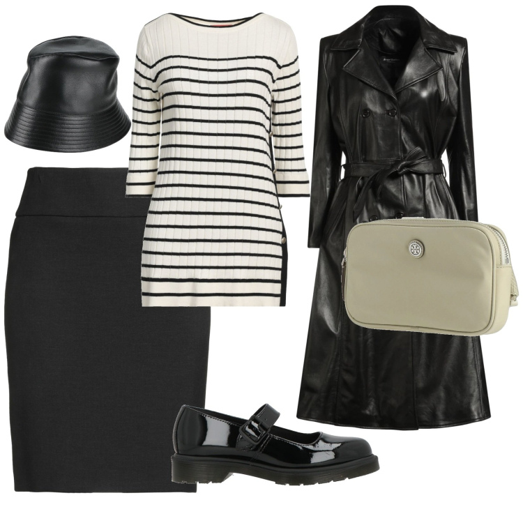 Outfit donna - Nuvoloso. per Tutti i giorni. Abbinamento con marsupi, décolleté, minigonne, pullovers, cappotti, cappelli.