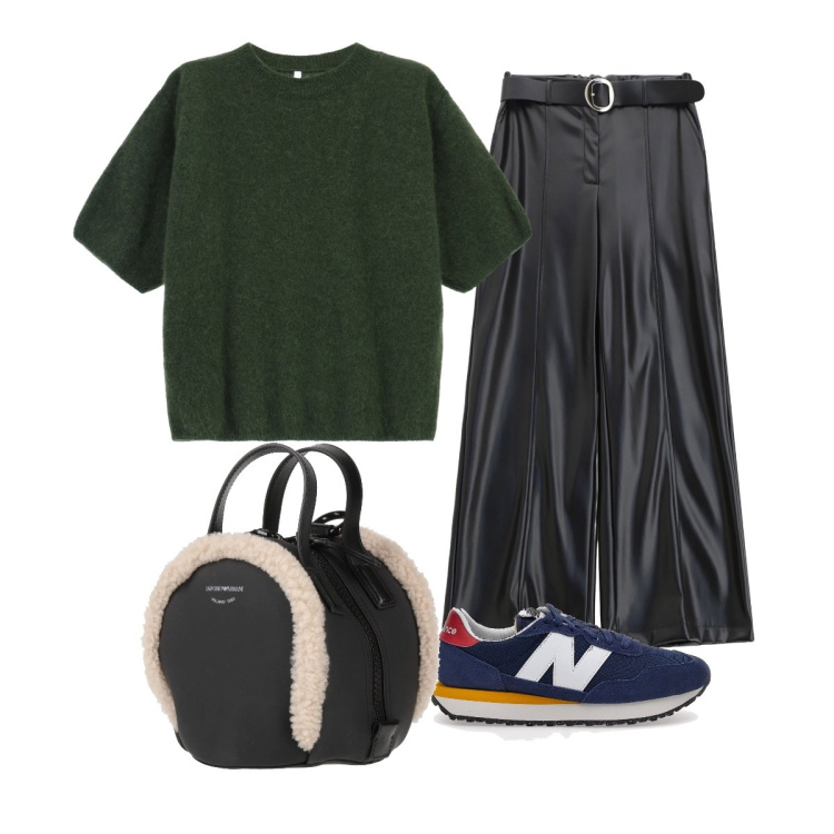 Outfit donna - Glamour ufficio febbraio. Stile Glamour per Ufficio. Abbinamento con zaini, pantaloni, maglieria, sneakers.