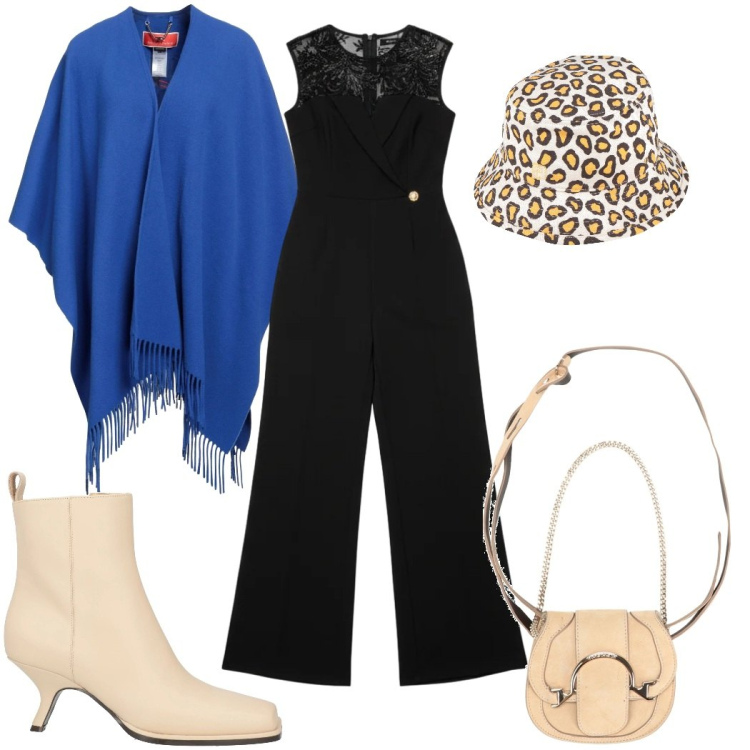 Outfit donna - Total look #2324568. Stile Trendy per Tutti i giorni. Abbinamento con cappe, marsupi, cappelli, stivaletti, tute.